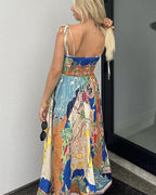 Abstract Print Slip Wedding Guest Dress Canada