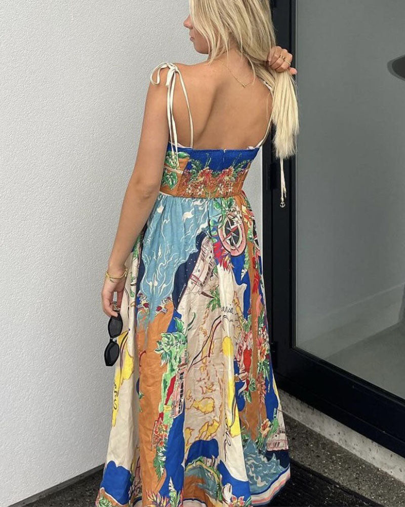 Abstract Print Slip Wedding Guest Dress Canada