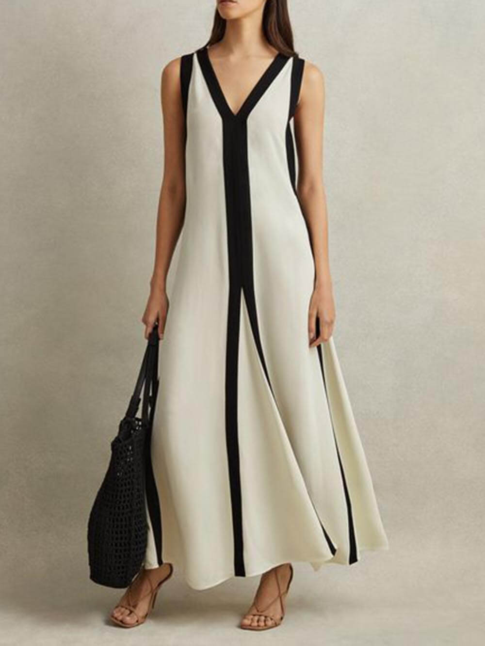 Colorblock A-Line Maxi Wedding Guest Dress Canada
