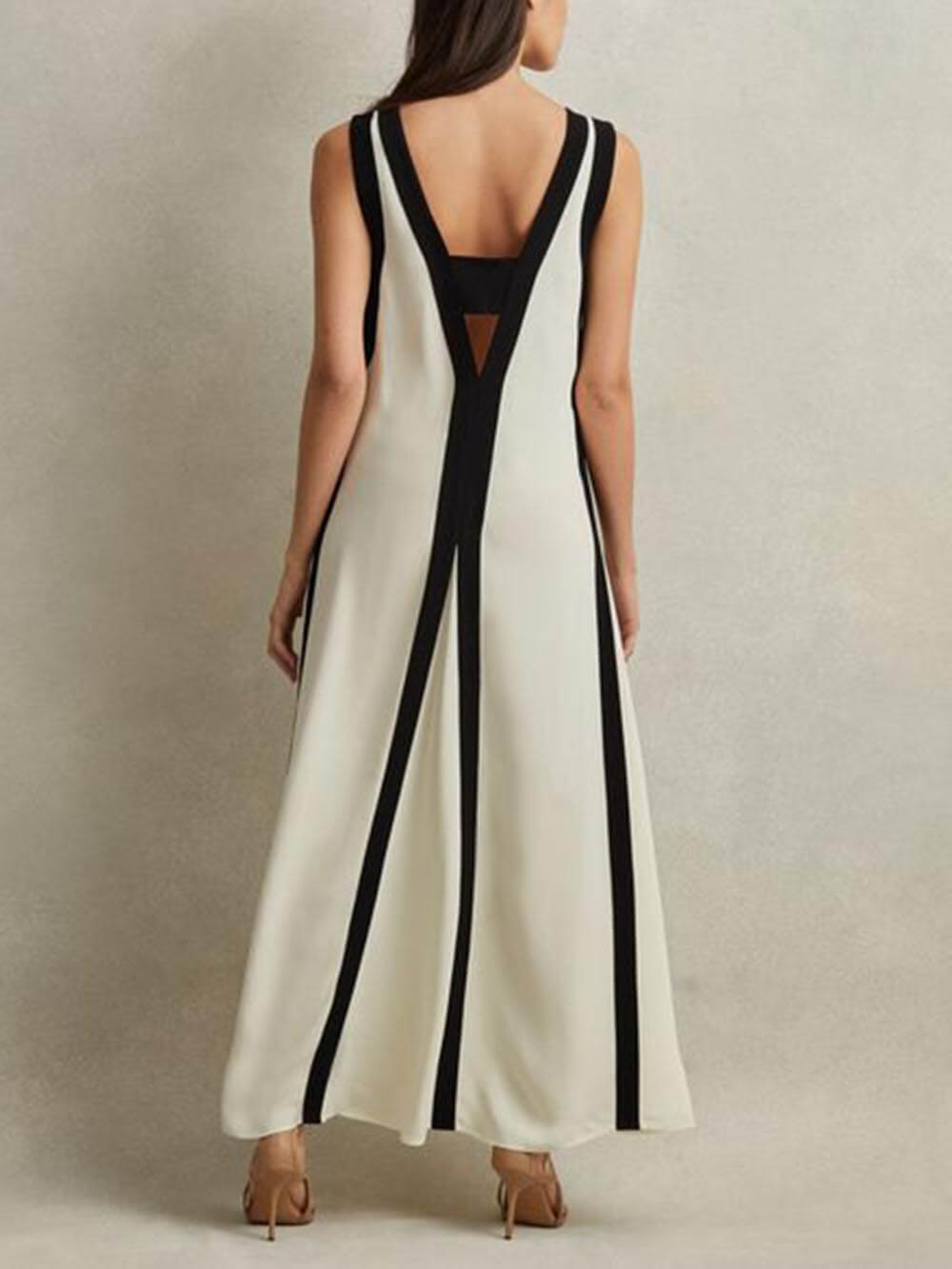 Colorblock A-Line Maxi Wedding Guest Dress Canada
