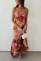 Sweet Revenge Floral Ruffle Maxi Wedding Guest Dress Canada