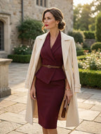 Tailored Waist Blazer And Skirt 2-Piece Suit