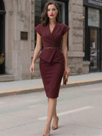 Tailored Waist Blazer And Skirt 2-Piece Suit