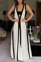 Colorblock A-Line Maxi Wedding Guest Dress Canada