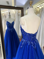 Royal Blue Beaded Wedding Guest Gown Canada
