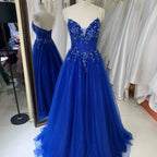 Royal Blue Beaded Wedding Guest Gown Canada